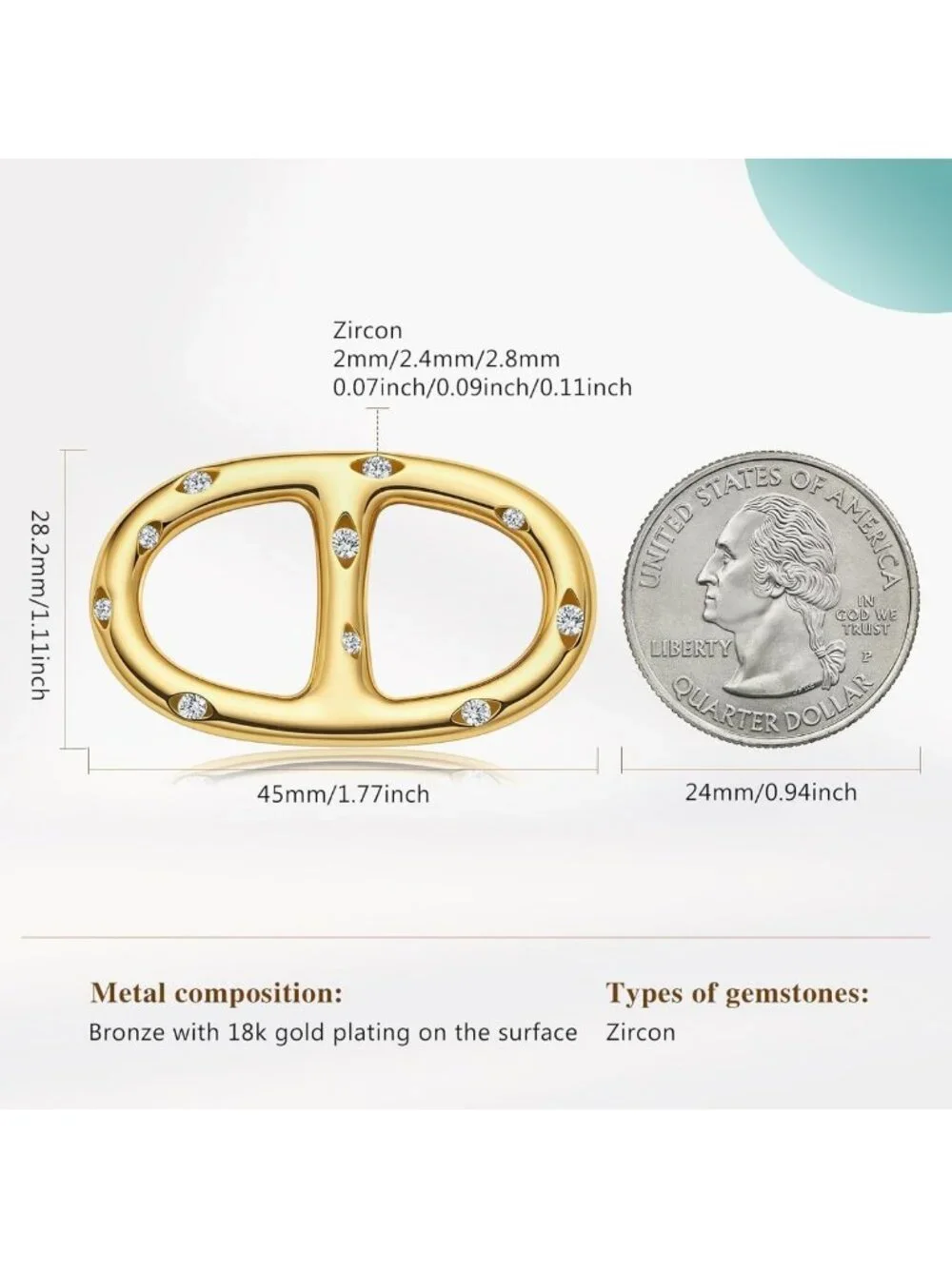 Elegant Oval Silk Scarf Ring - 18K Gold Plated Accessory for Women